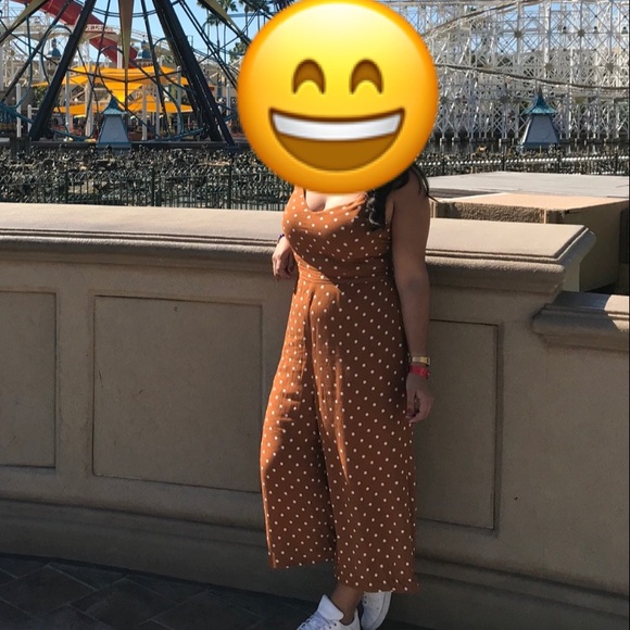 American Eagle Outfitters Dresses & Skirts - 2/35$ camel with white polka dots jumpsuit